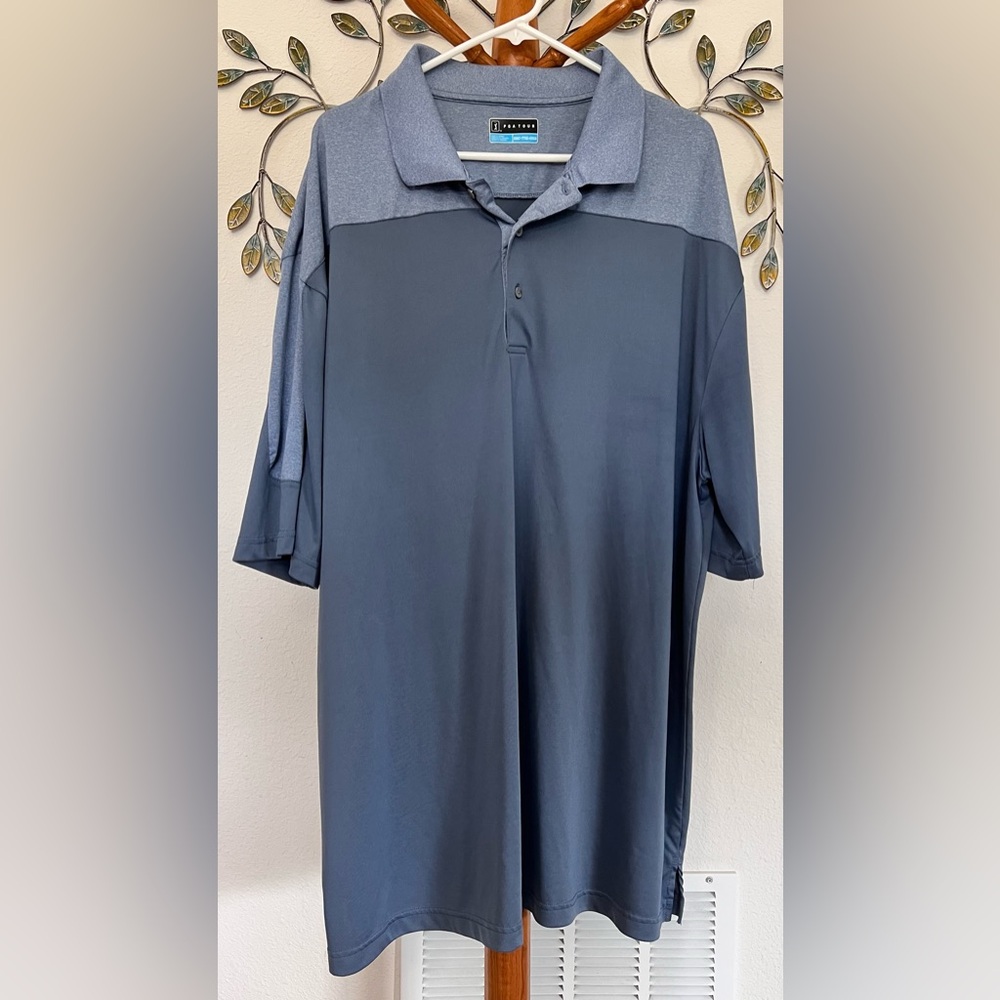 PGA Tour Two-Tone Blue Polo Shirt